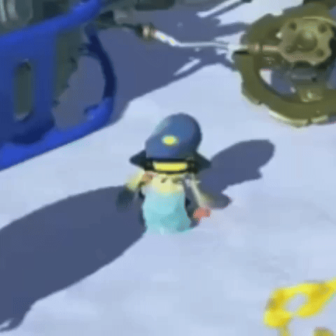 Agent 3 from Splatoon 3 sitting down